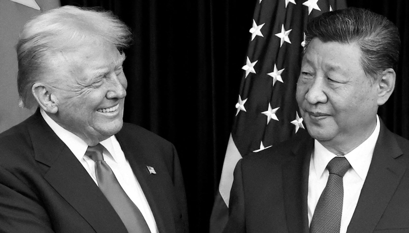 US President Donald Trump and his Chinese counterpart Xi Jinping in Busan, South Korea, on 30 October 2025. 