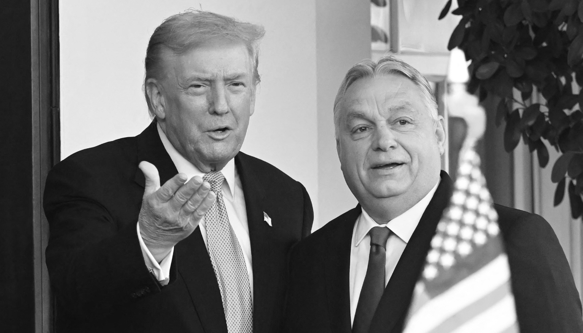 US President Donald Trump with Hungarian Prime Minister Viktor Orban outside the West Wing of the White House in Washington, DC on 7 November 2025. 