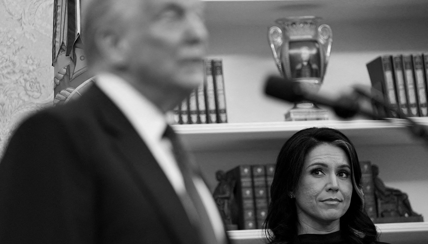 Tulsi Gabbard, the outgoing director of the Office of the Director of National Intelligence.