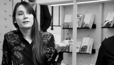 Xenia Fedorova at the Paris Book Fair on 12 April 2025.