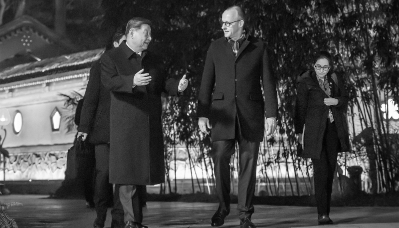 German Chancellor Friedrich Merz and Chinese President Xi Jinping during Merz's state visit to China, on 25 February 2026.