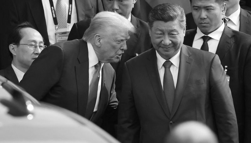US President Donald Trump and his Chinese counterpart Xi Jinping in Busan, South Korea, on 30 October 2025. 