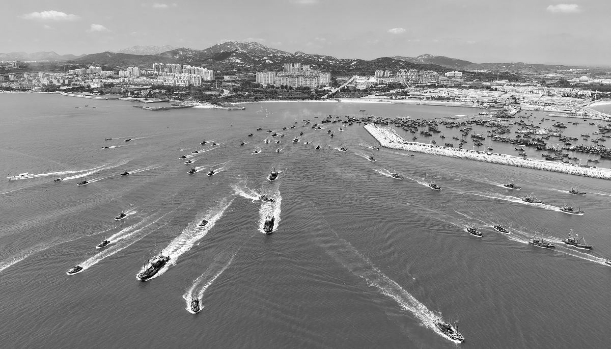 A view of Rizhao Port in the Chinese province of Shandong, overlooking the Yellow Sea, on 1 September 2025.