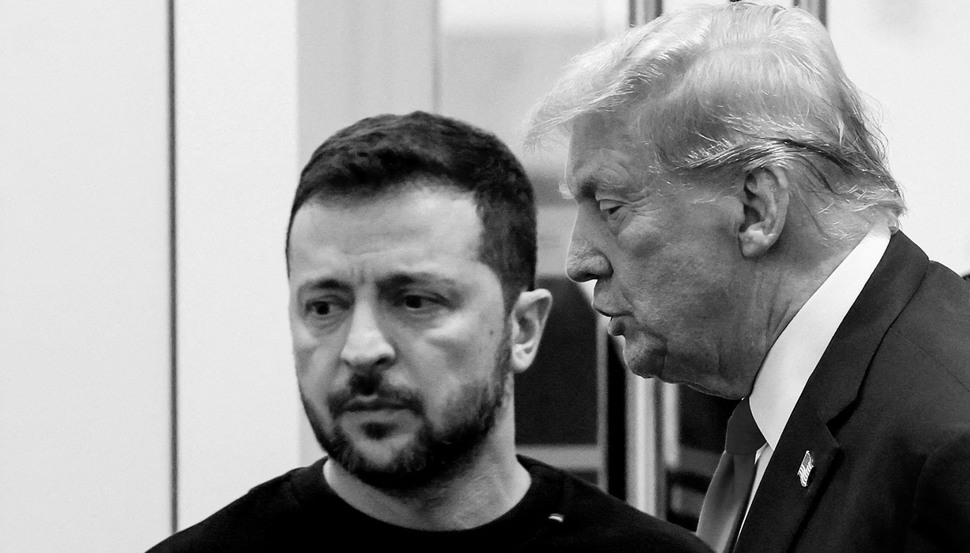 Ukrainian President Volodymyr Zelensky and US President Donald Trump in New York on 27 September 2024.