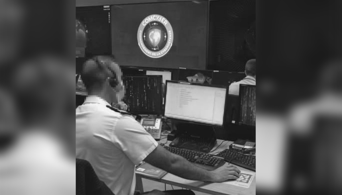An analyst with the Cyber Response Team at CALID, the computer analysis and defence centre within the cyber-defence department of France's military cyber command, COMCYBER