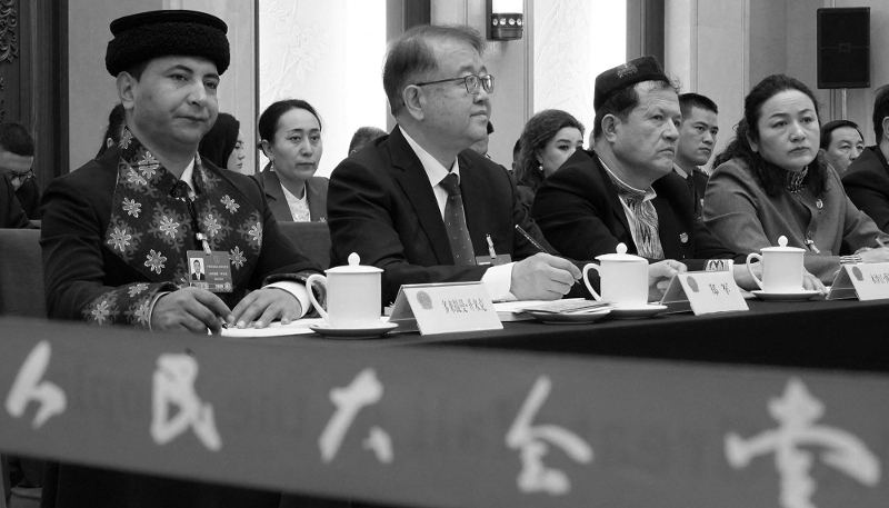 Delegates from the Xinjiang Uyghur Autonomous Region at the National People’s Congress in Beijing, on 6 March 2026.