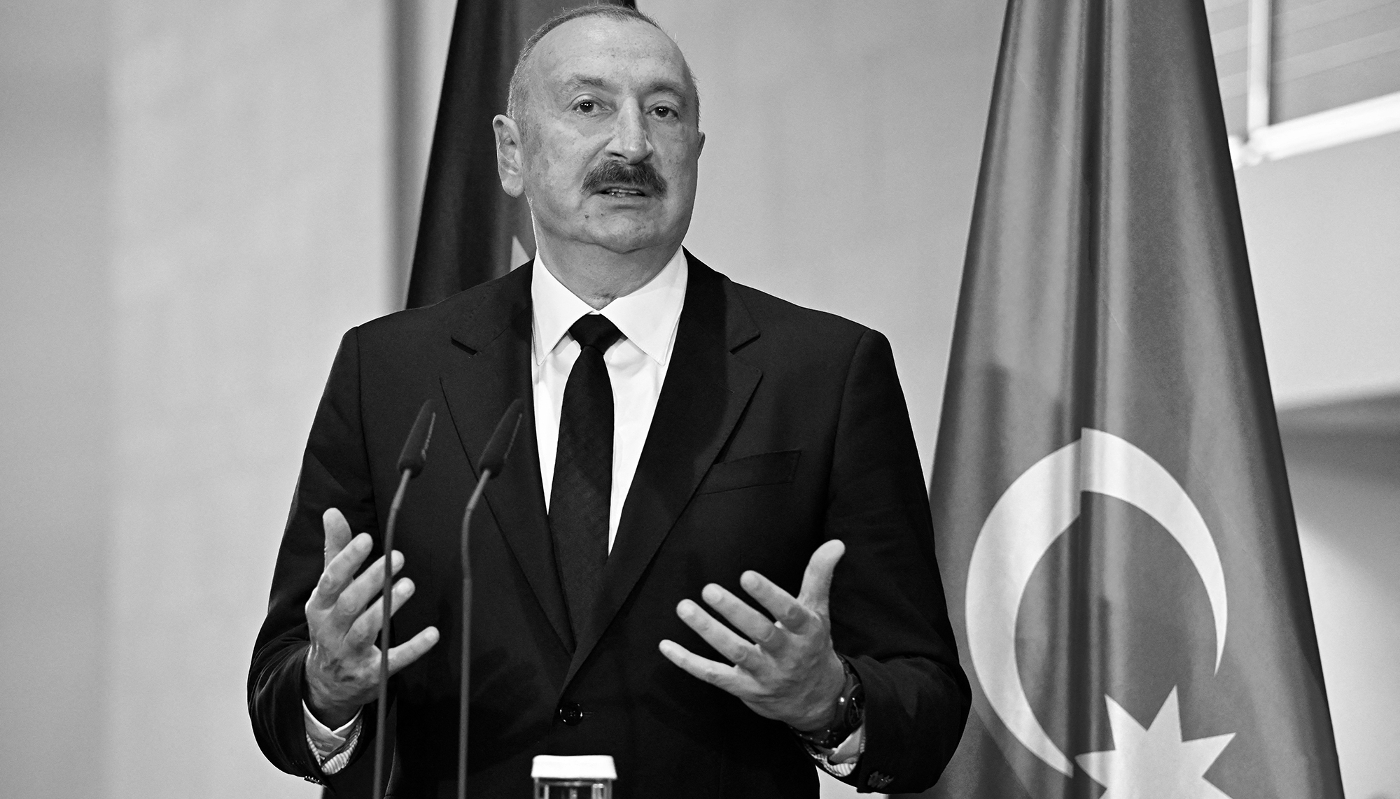 Azerbaijani President Ilham Aliyev in Berlin, on 21 July 2026.