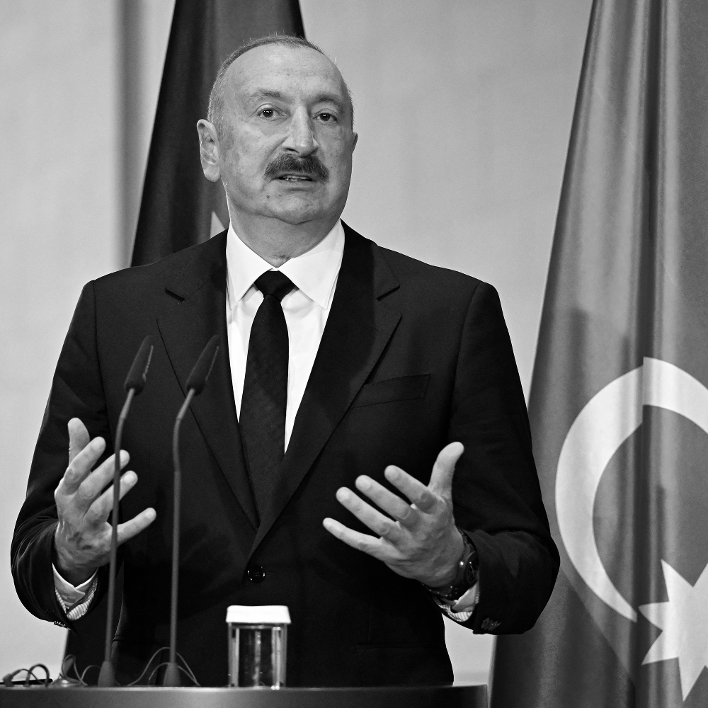 Azerbaijani President Ilham Aliyev in Berlin on 21 July 2026.
