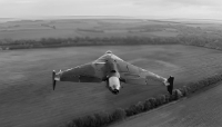 A Russian Geran 4 drone powered by a turbojet engine during an interception in Ukrainian airspace.