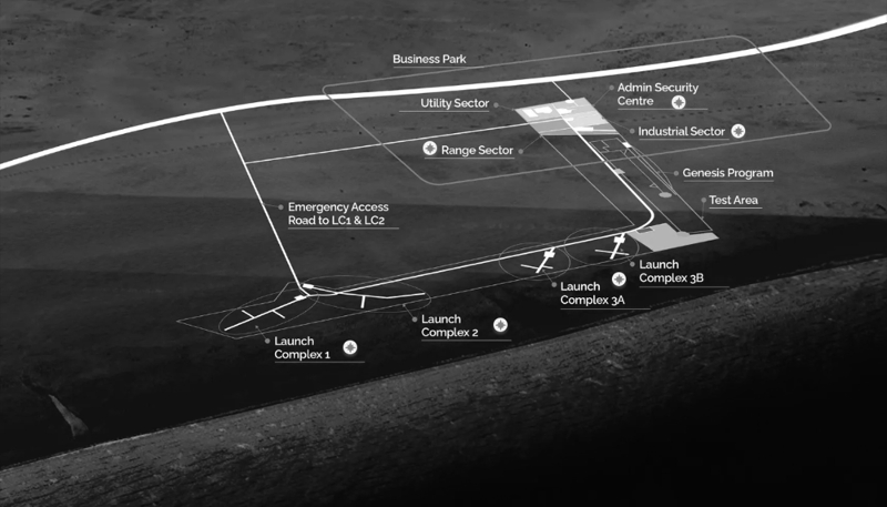 A map of Etlaq spaceport presented on its website.