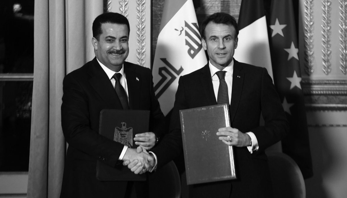 Iraqi Prime Minister Mohammed Shia al-Sudani (left) and French President Emmanuel Macron in Paris on 26 January 2023. A visit by the French Head of State to Iraq is planned for autumn 2025.