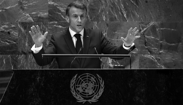 Emmanuel Macron at the United Nations headquarters in New York on 25 September 2024. The French president had suggested that France might recognise the Palestinian state during the UN summit on Palestine which was scheduled for this week but has been postponed.