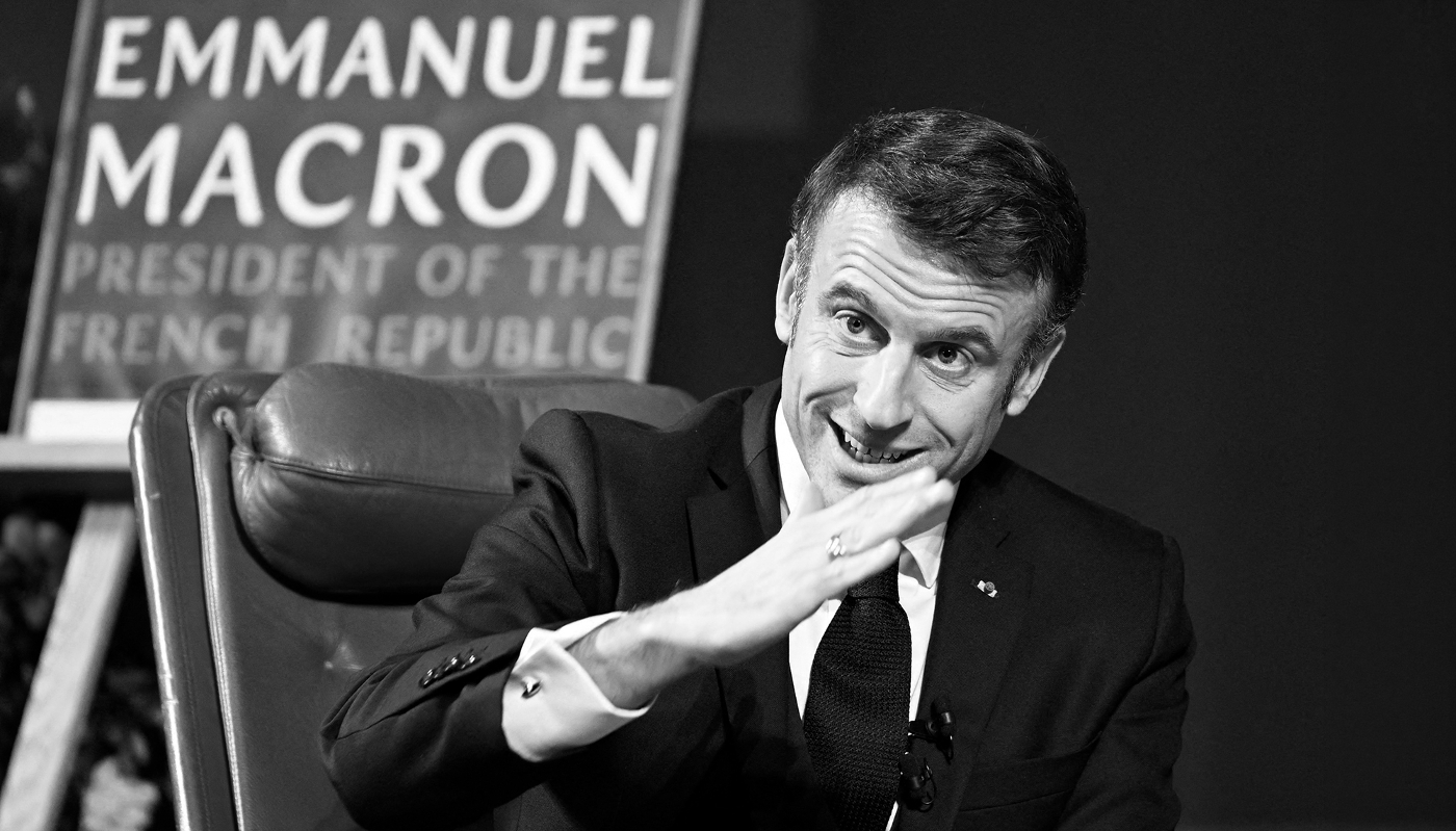 French President Emmanuel Macron in Lund, Sweden, on 31 January 2024.