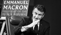 French President Emmanuel Macron in Lund, Sweden, on 31 January 2024.