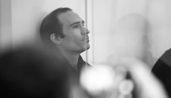 French-British national Martin Ryan, accused of espionage, attends a court hearing in Baku, Azerbaijan, on 6 January 2025. 
