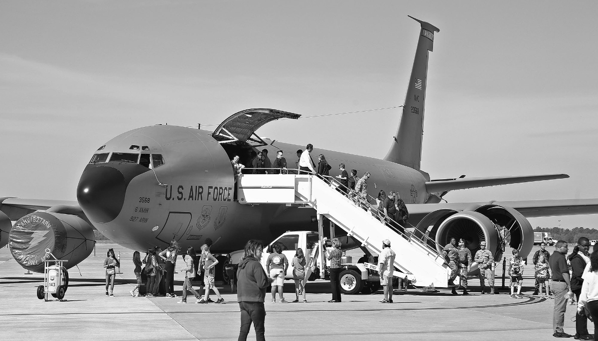 A US Air Force Boeing KC-135 Stratotanker at MacDill Air Force Base in Tampa, Florida, on 8 March 2019. 