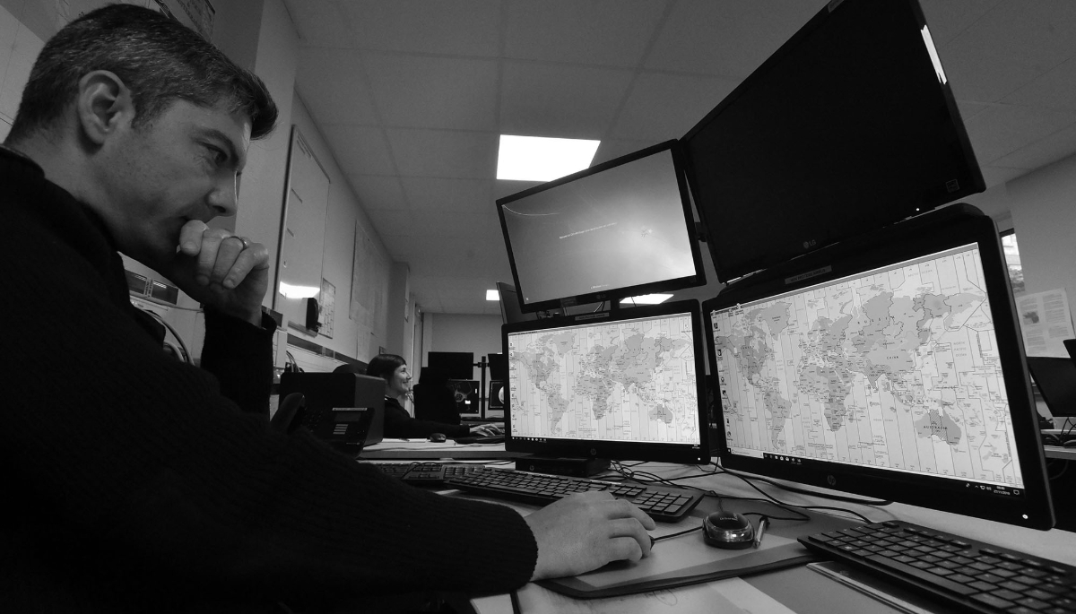 The Maritime Information Cooperation & Awareness Centre (MICA Center) in the military port of Brest, France.