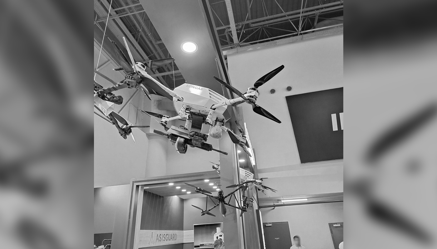 A Turkish Songar drone manufactured by Asisguard, which New Delhi claims the Pakistani army used during strikes in May 2025.