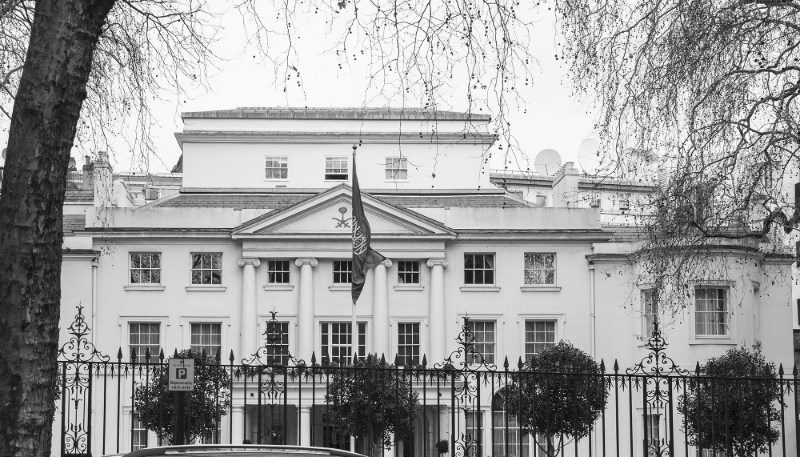 The Saudi Arabian embassy in London, on 2 February 2021.