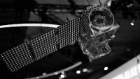 A model of the Starlink V2 (Gen 2) satellite on display at the Mobile World Congress in Barcelona, Spain, on 5 March 2026. 