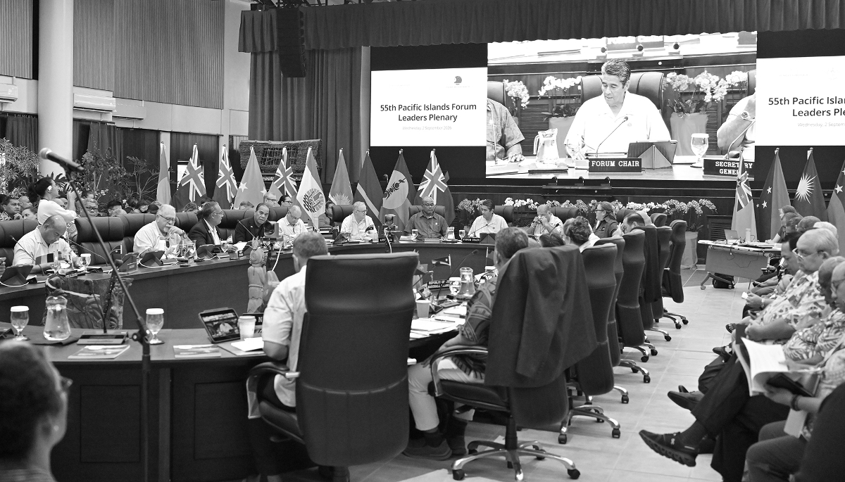 The plenary session of the 55th Pacific Islands Forum leaders’ meeting in Koror, Palau, on 2 September 2026.