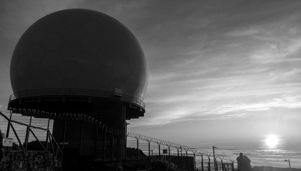 An air defence radar station on the island of Madeira in Portugal.