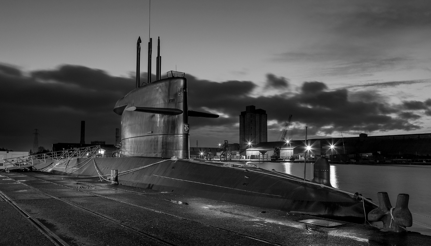 A Royal Netherlands Navy Walrus-class submarine at Horgan's Quay, Ireland, 2018.