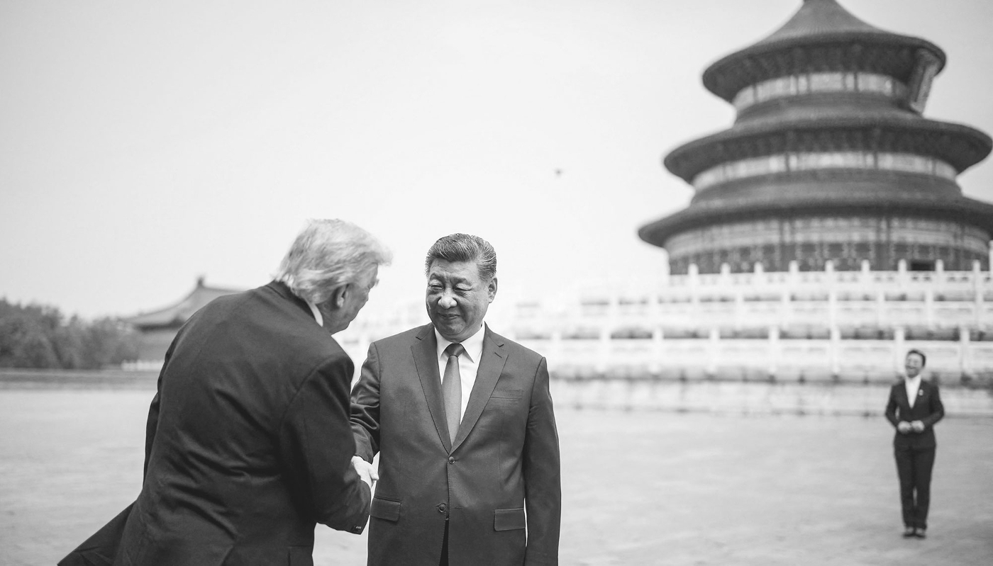 Chinese President Xi Jinping with his US counterpart Donald Trump at the Temple of Heaven, Beijing, on 14 May 2026.