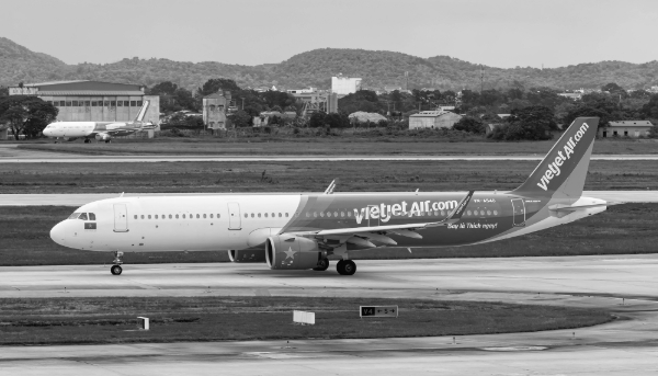 A VietJet Air aircraft at Hanoi airport on 7 October 2023.