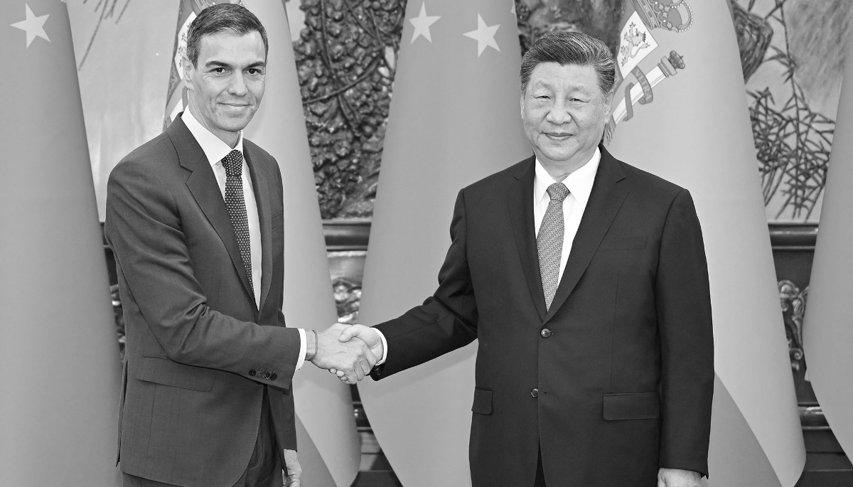 Spanish Prime Minister Pedro Sanchez and Chinese President Xi Jinping in Beijing, on 14 April 2026.