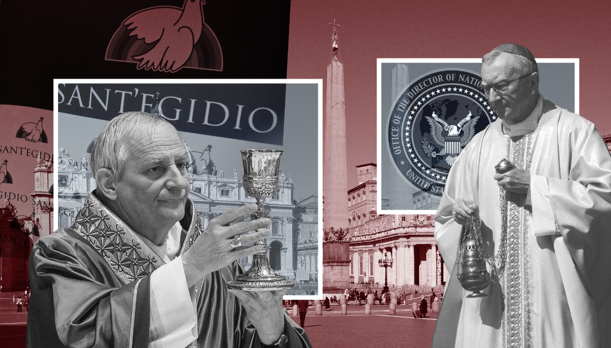 Cardinal Matteo Zuppi (left) and Cardinal Pietro Parolin (right).