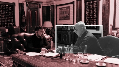 Ukrainian President Volodymyr Zelensky and Oleksandr Poklad during a meeting in Kyiv, on 19 January 2026.