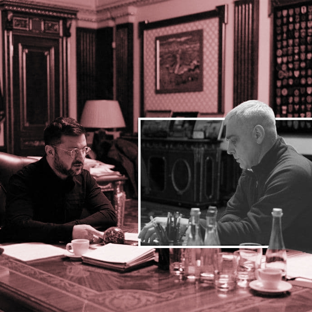 Ukrainian President Volodymyr Zelensky and Oleksandr Poklad during a meeting in Kyiv, on 19 January 2026.