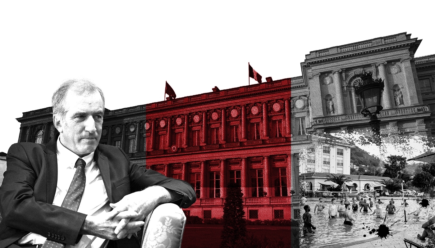 Christophe Bigot (L) and The Ledger Plaza Bangui (thumbnail on the right) with the Quai d'Orsay in the background.