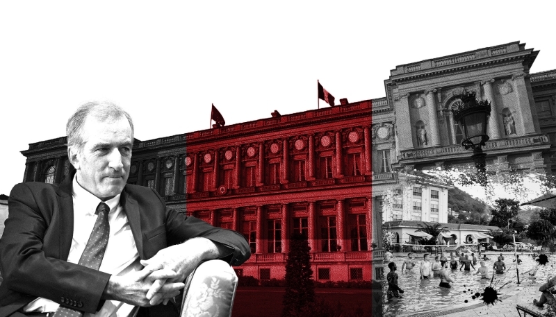 Christophe Bigot (L) and The Ledger Plaza Bangui (thumbnail on the right) with the Quai d'Orsay in the background. 