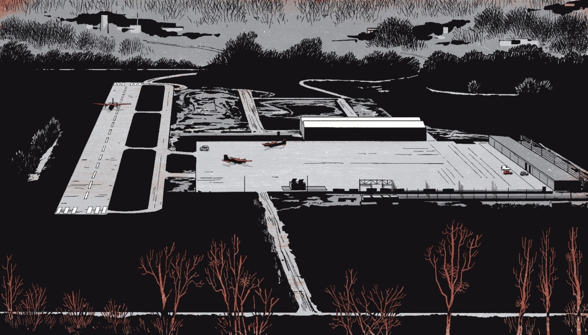 A secret air base nestled in the agricultural plains of Ukraine operated jointly by Ukrainian and US forces.
