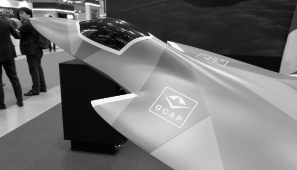 A model of the next-generation fighter jet GCAP jointly developed by Japan, Italy and the UK photographed at the 2024 Japan International Aerospace Exhibition, in Tokyo, on 18 October 2024.