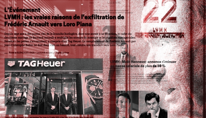 Frédéric and Bernard Arnault, Alexandre Benalla, Alexandre Arnault and Jean-Jacques Guiony, Bernard Arnault.