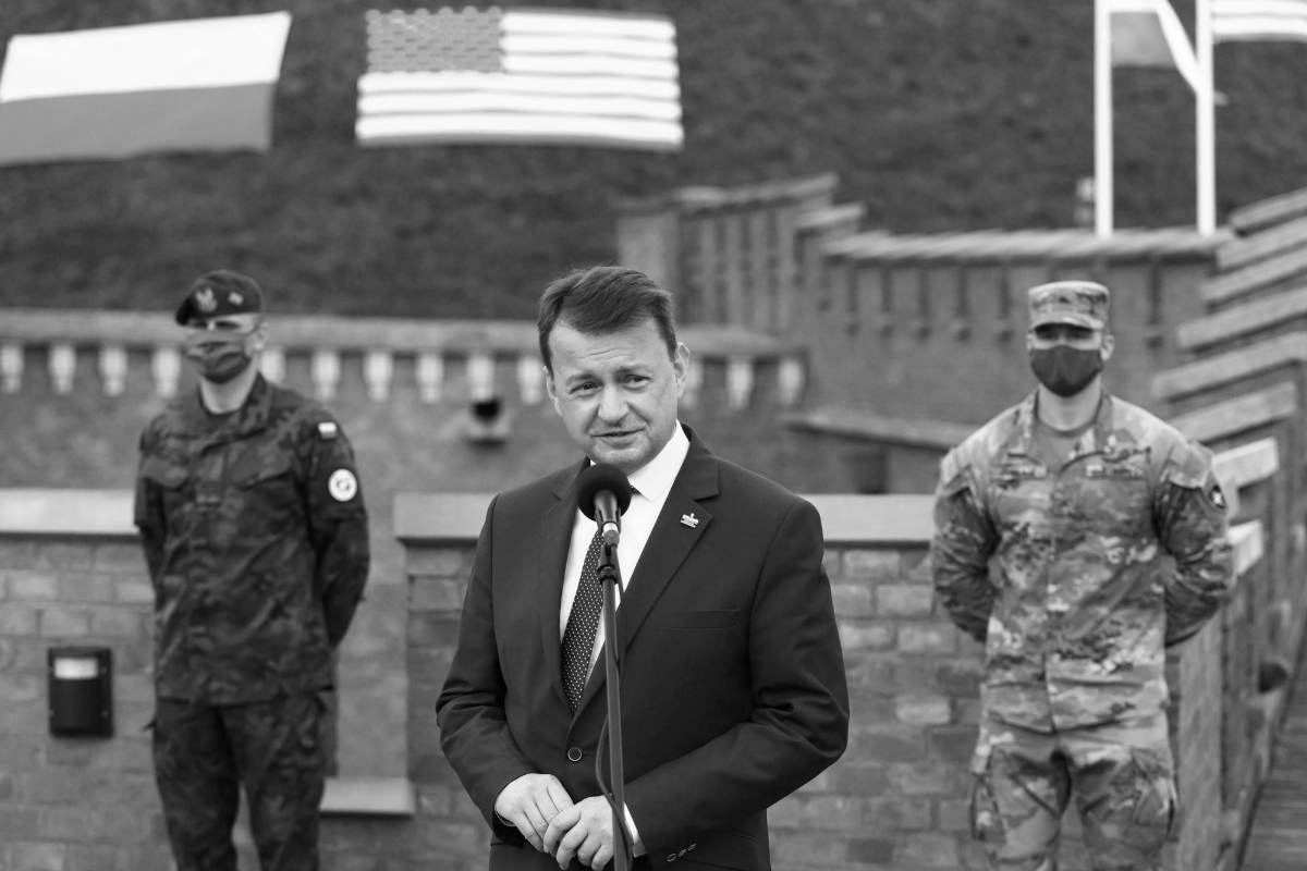 Polish defence minister Mariusz Blaszczak attends a meeting on US troop deployment in Poland, in Krakow on 4 August 2020.