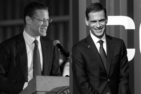 Badr Jafar (Gulftainer) and Rodolphe Saadé (CMA GGM).