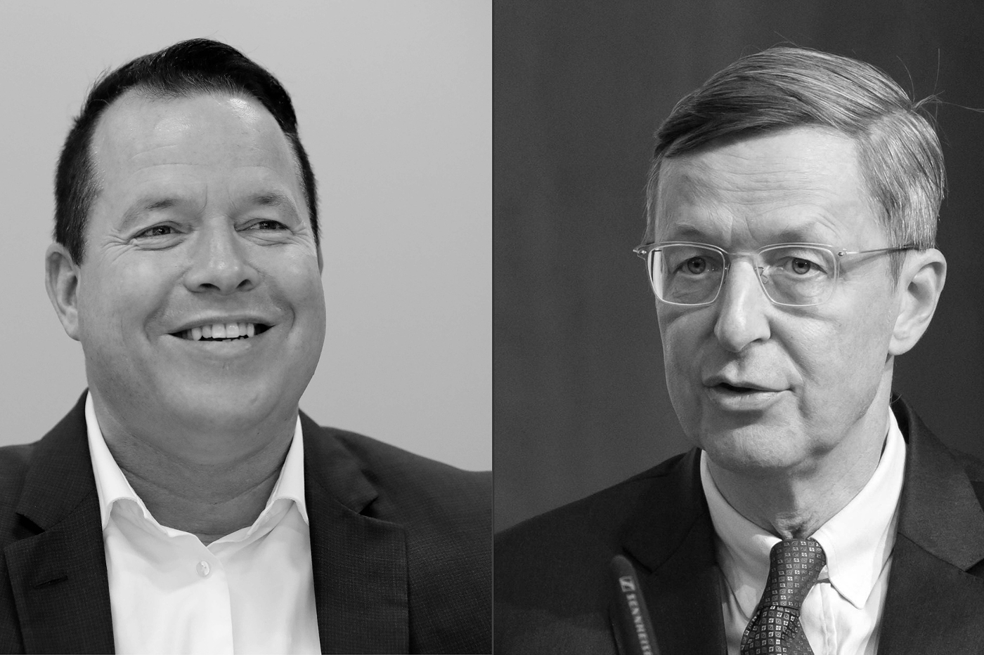 Oliver Hermes, former president of the German Eastern Business Association and Michael Harms, its current director.