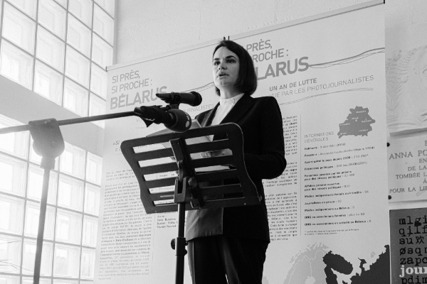 The Belarusian dissident in exile Svetlana Tikhanovskaya.