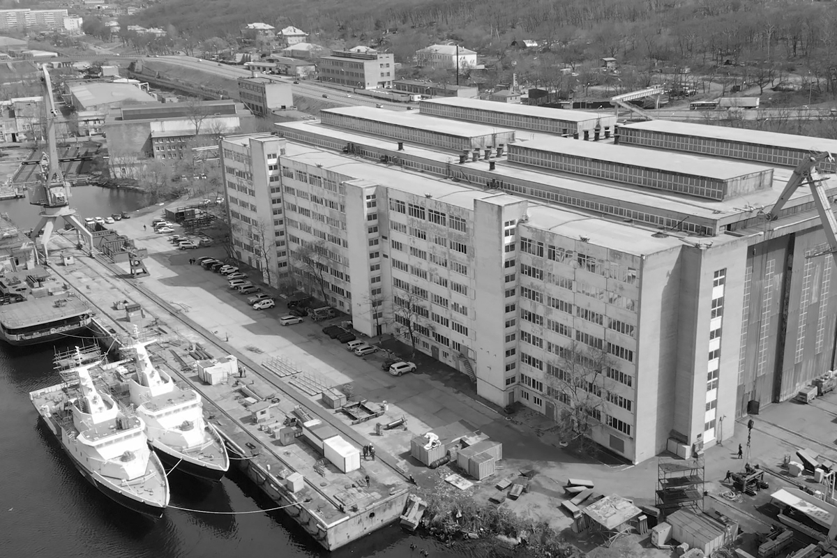 Vostochnaya Verf shipyard in Vladivostok, Russia.