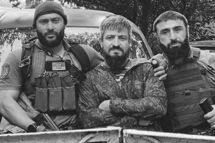 Members of the special OBON battalion of Chechen fighters who were supposed to join the regular Ukrainian army under contract.