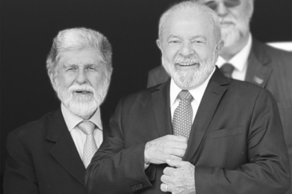Brazilian president Luiz Inacio Lula da Silva (right) with his senior foreign policy adviser Celso Amorim.
