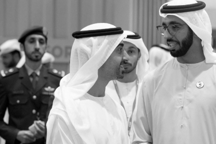 In the centre, Prince Hamdan bin Mohammed bin Zayed al-Nahyan with UAE minister Shakhboot bin Nahyan bin Mubarak al-Nahyan.
