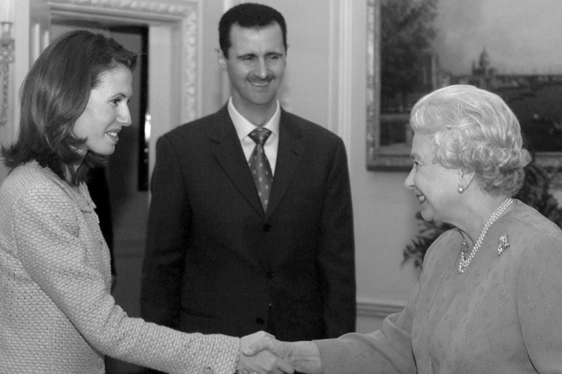 In December 2002, Queen Elizabeth II received Bashar al-Assad and his London-born wife, Asma.