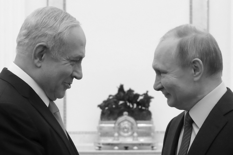 Vladimir Putin and Benjamin Netanyahu in the Kremlin in January 2020.