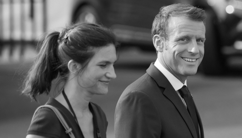 Alice Rufo, director of the French Ministry of Defence's Directorate General for International Relations and Strategy, with French President Emmanuel Macron.