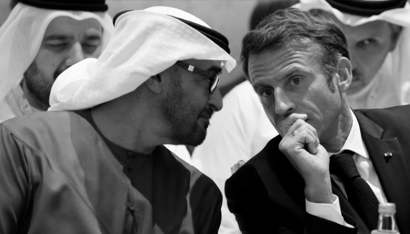 French President Emmanuel Macron and Emirati President Mohammed bin Zayed, in September 2023 during the G20 in New Delhi.